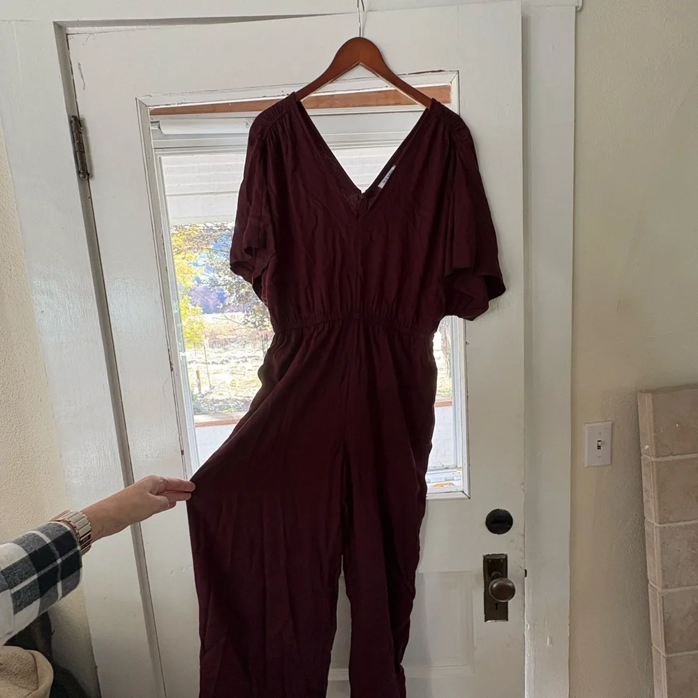 Old Navy Burgundy Jumpsuit - Picture 3 of 3